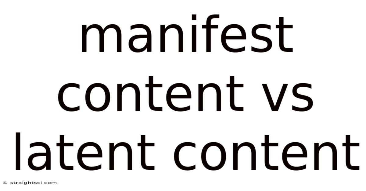 Manifest Content Vs Latent Content