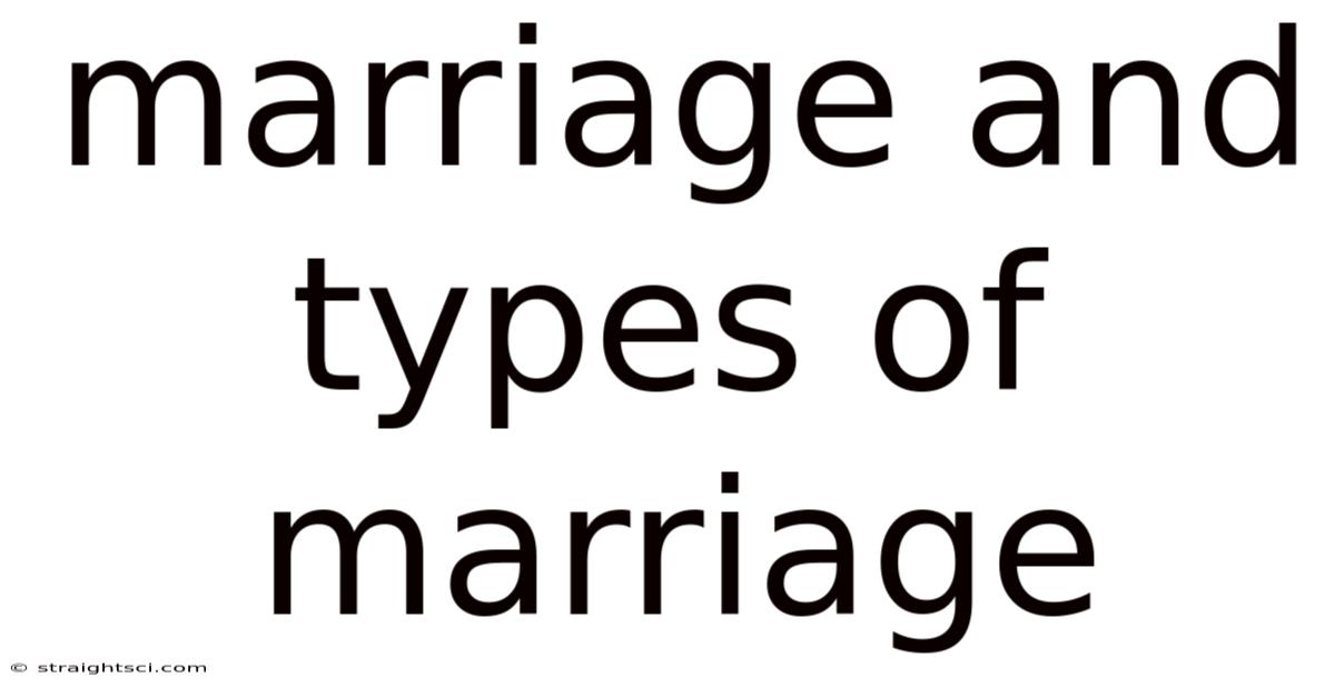 Marriage And Types Of Marriage