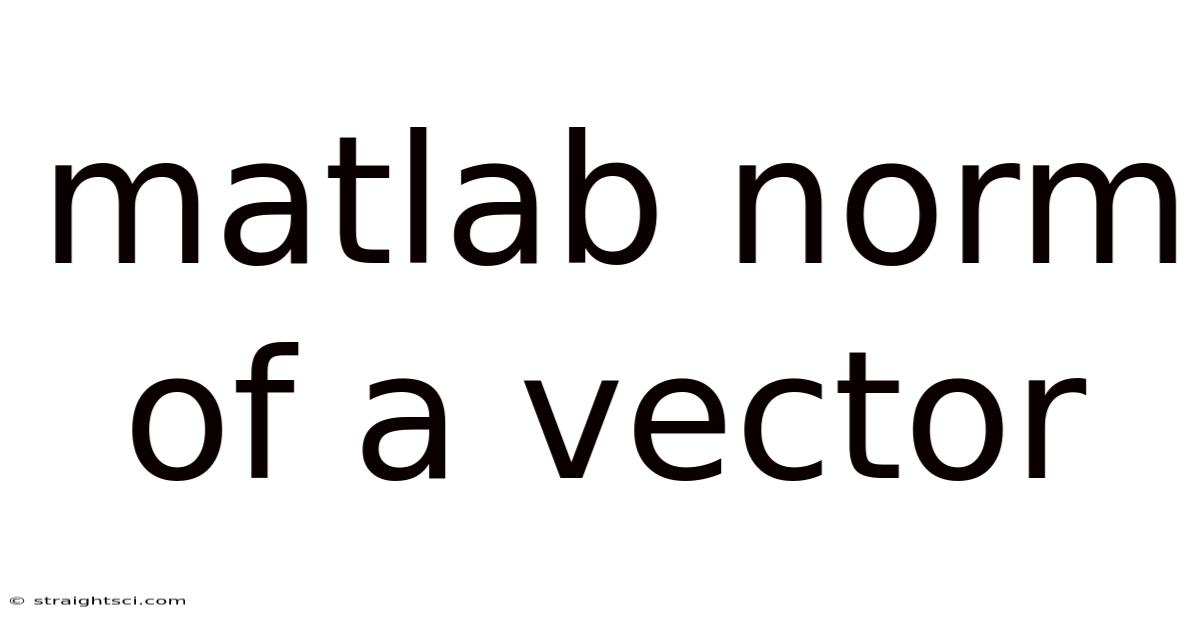 Matlab Norm Of A Vector