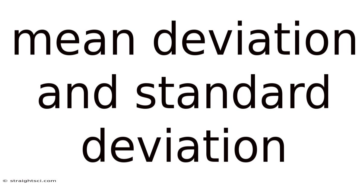 Mean Deviation And Standard Deviation