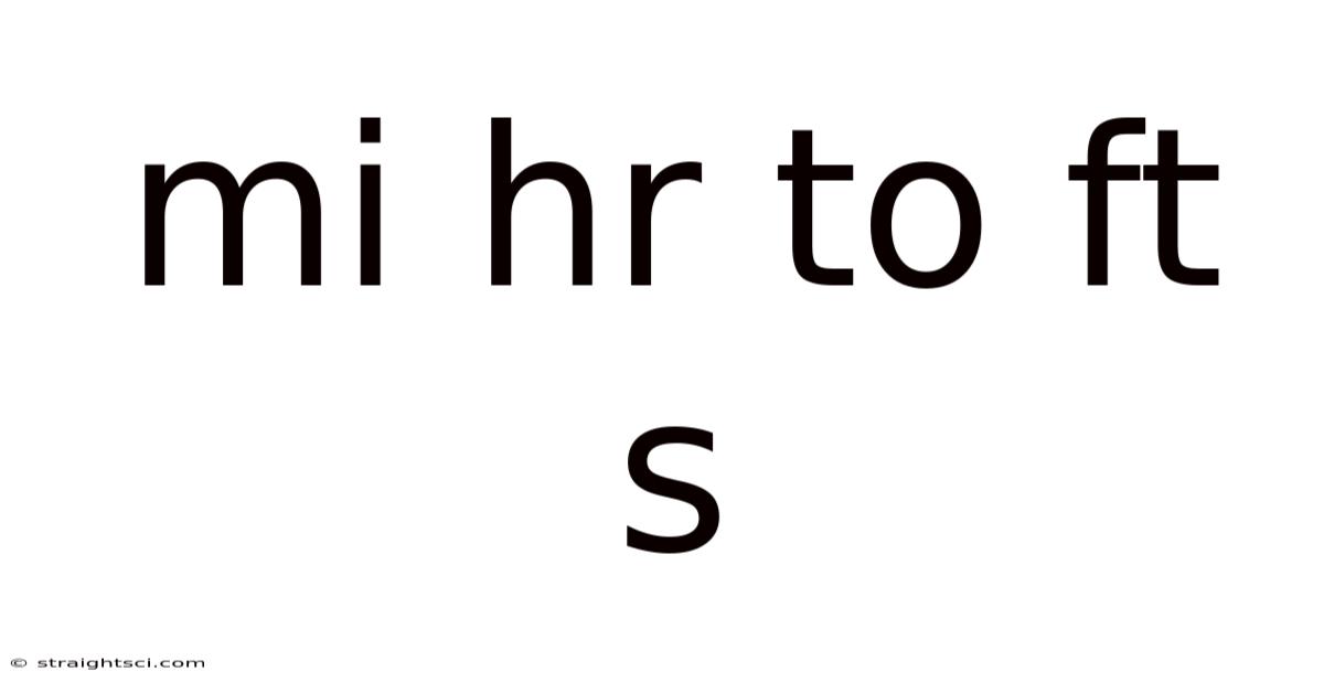 Mi Hr To Ft S