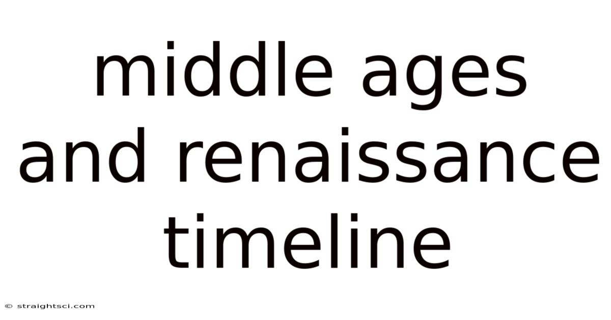 Middle Ages And Renaissance Timeline