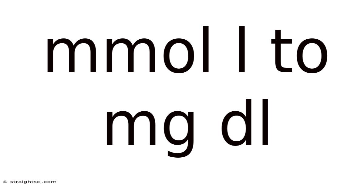 Mmol L To Mg Dl