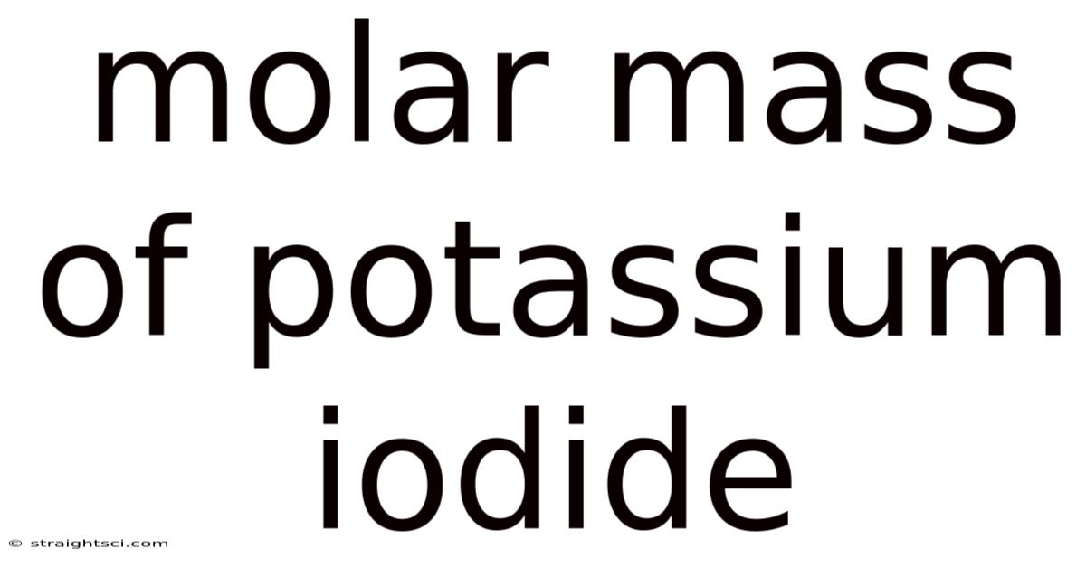 Molar Mass Of Potassium Iodide