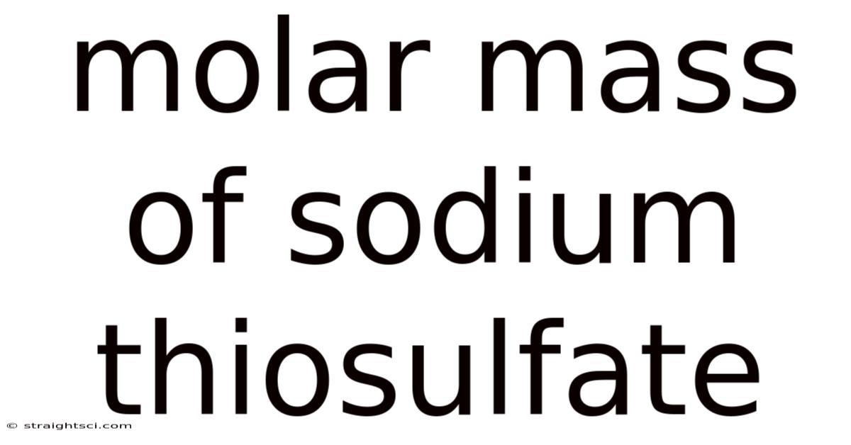 Molar Mass Of Sodium Thiosulfate