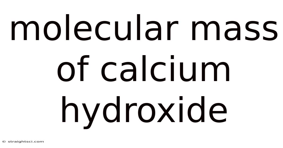 Molecular Mass Of Calcium Hydroxide