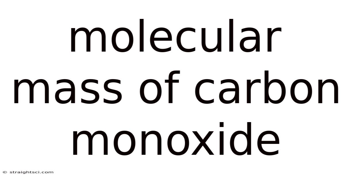 Molecular Mass Of Carbon Monoxide