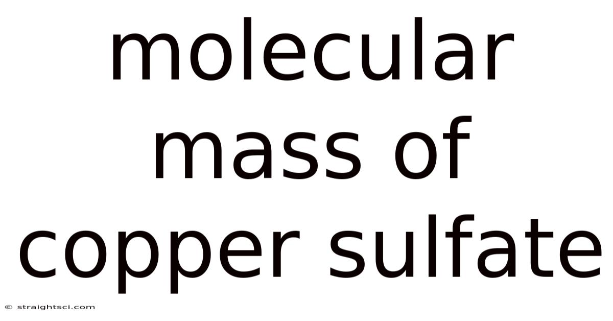 Molecular Mass Of Copper Sulfate