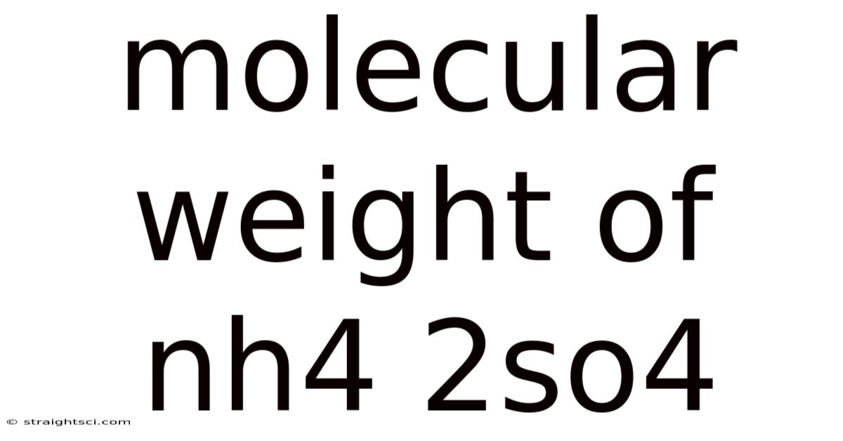 Molecular Weight Of Nh4 2so4