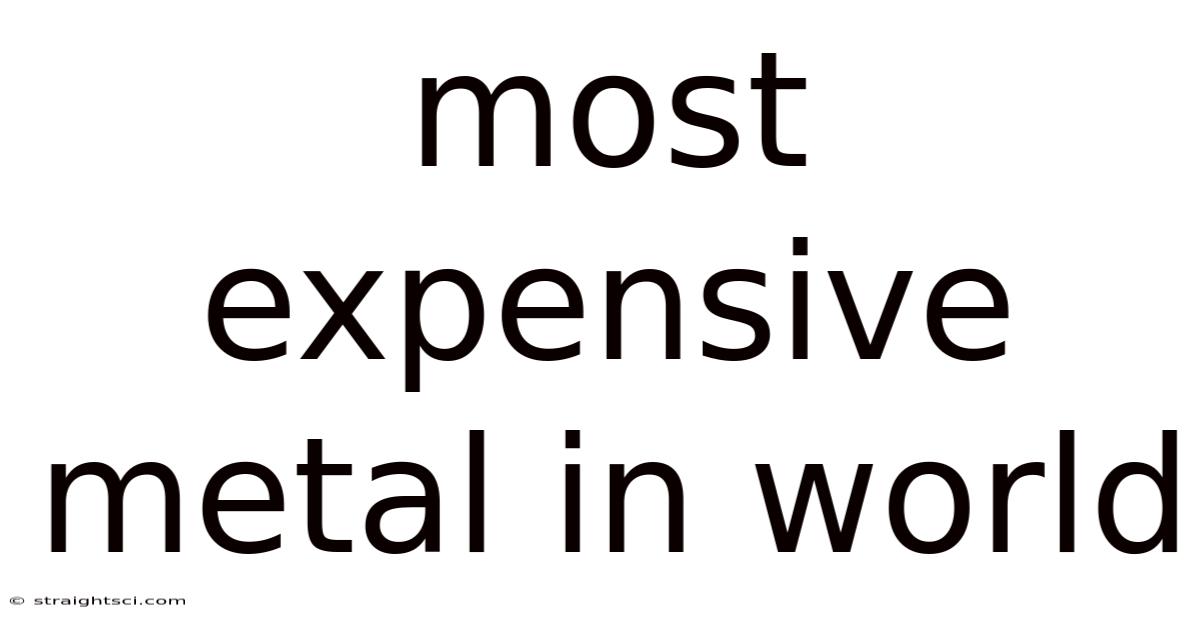 Most Expensive Metal In World