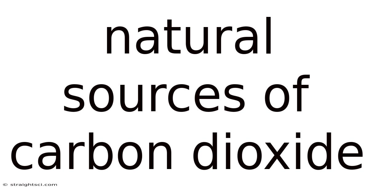 Natural Sources Of Carbon Dioxide