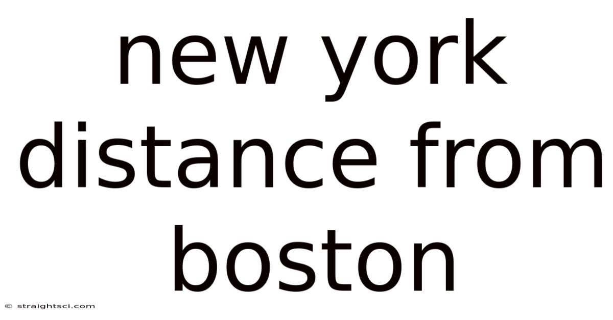 New York Distance From Boston