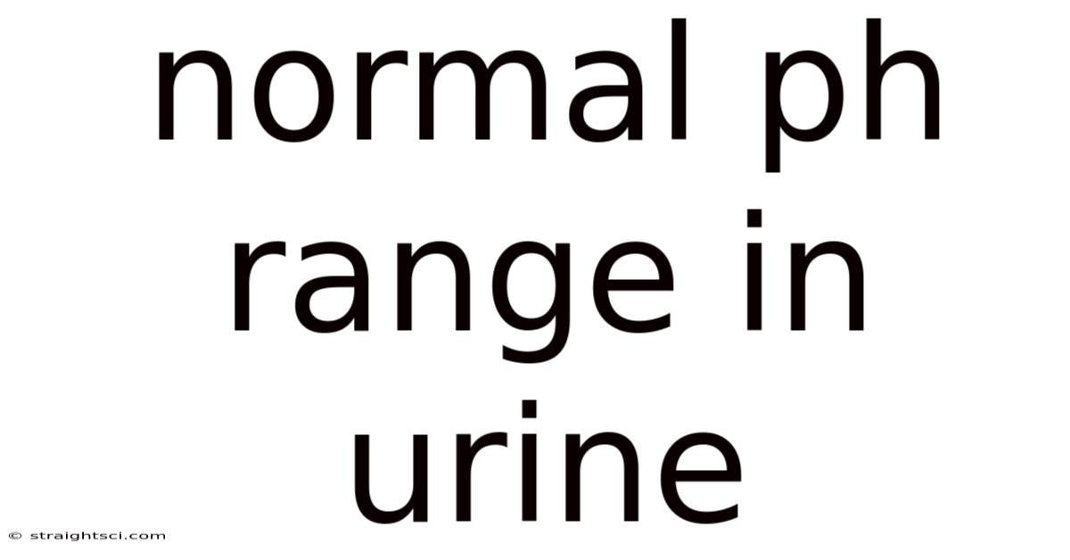 Normal Ph Range In Urine