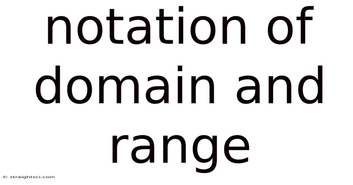 Notation Of Domain And Range
