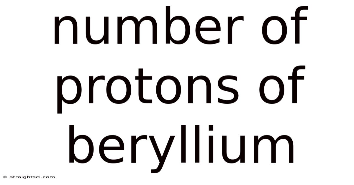 Number Of Protons Of Beryllium