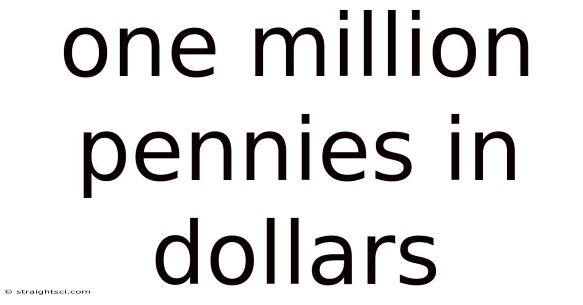 One Million Pennies In Dollars