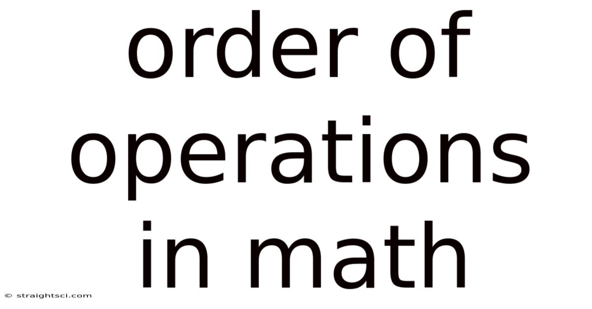 Order Of Operations In Math