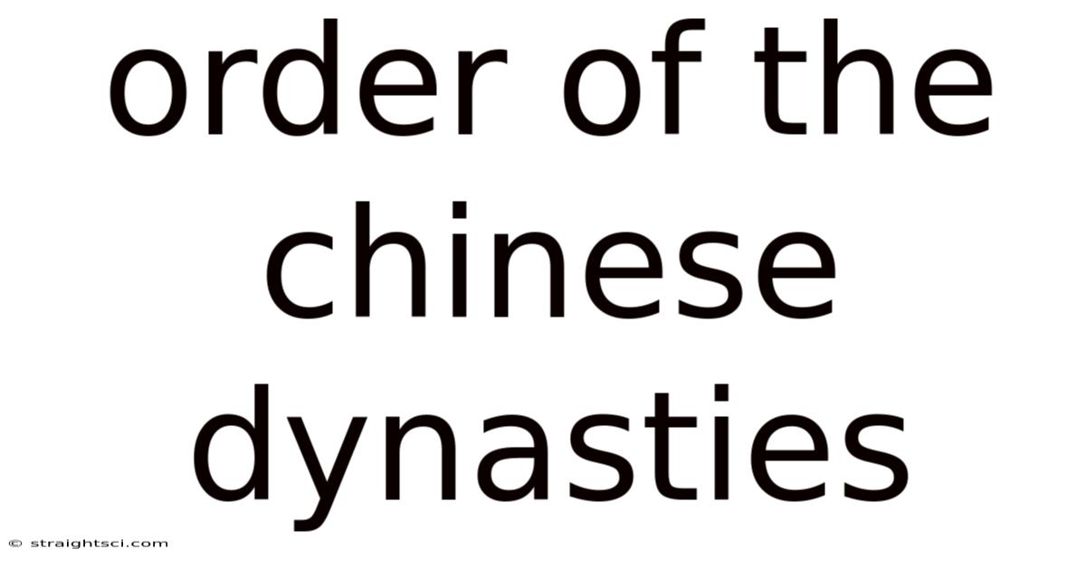 Order Of The Chinese Dynasties