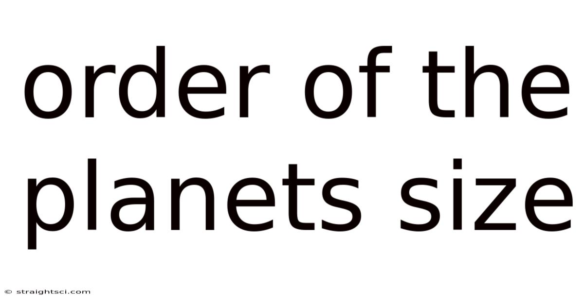 Order Of The Planets Size