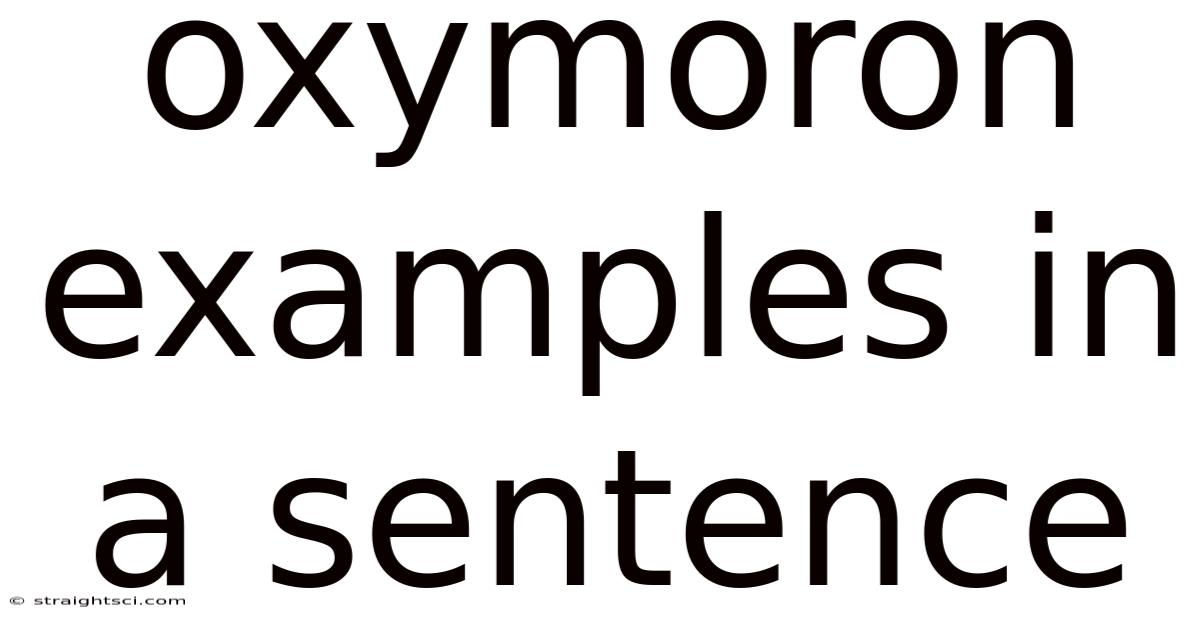 Oxymoron Examples In A Sentence