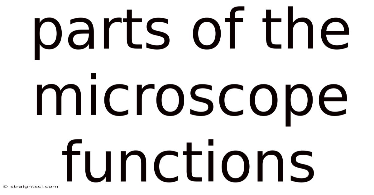 Parts Of The Microscope Functions