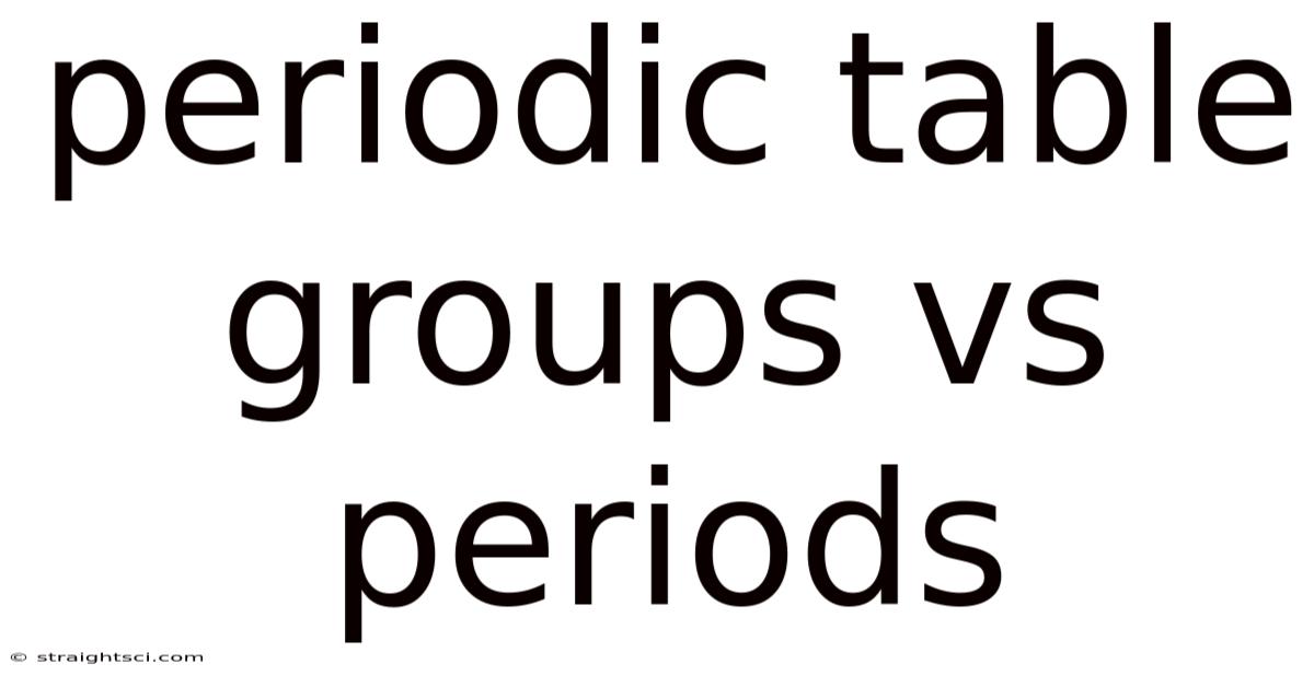 Periodic Table Groups Vs Periods
