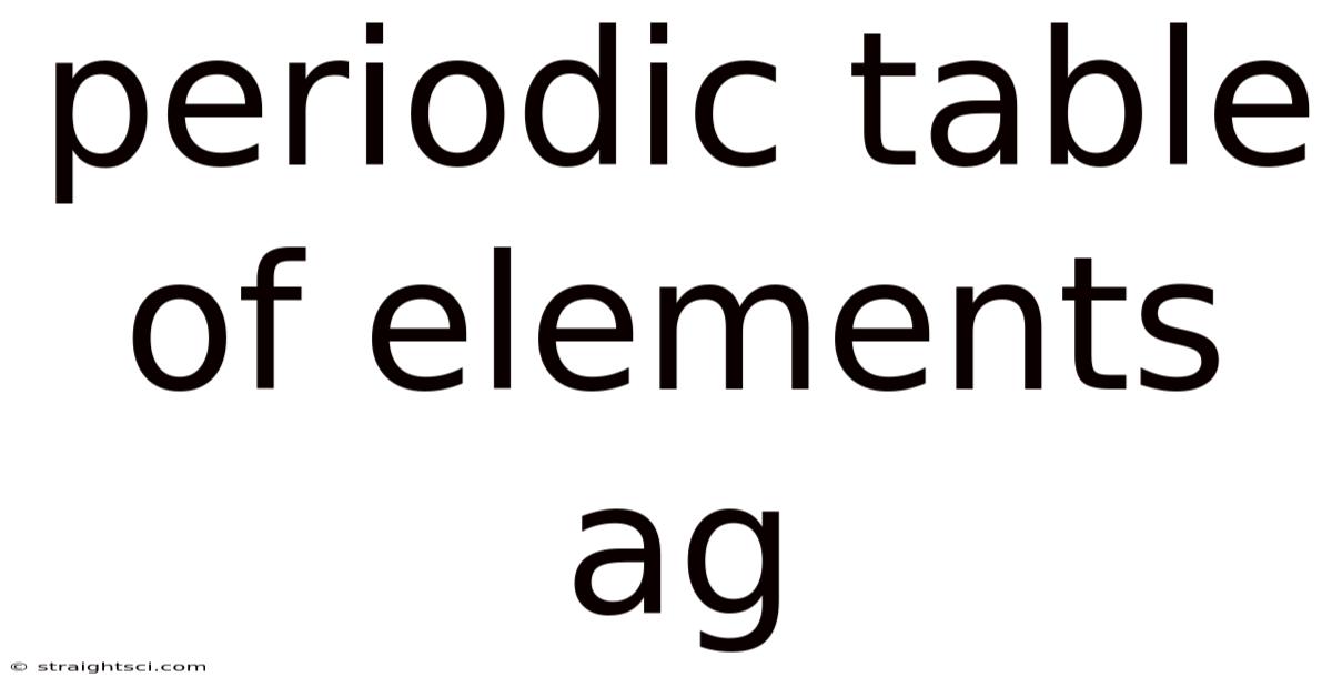 Periodic Table Of Elements Ag