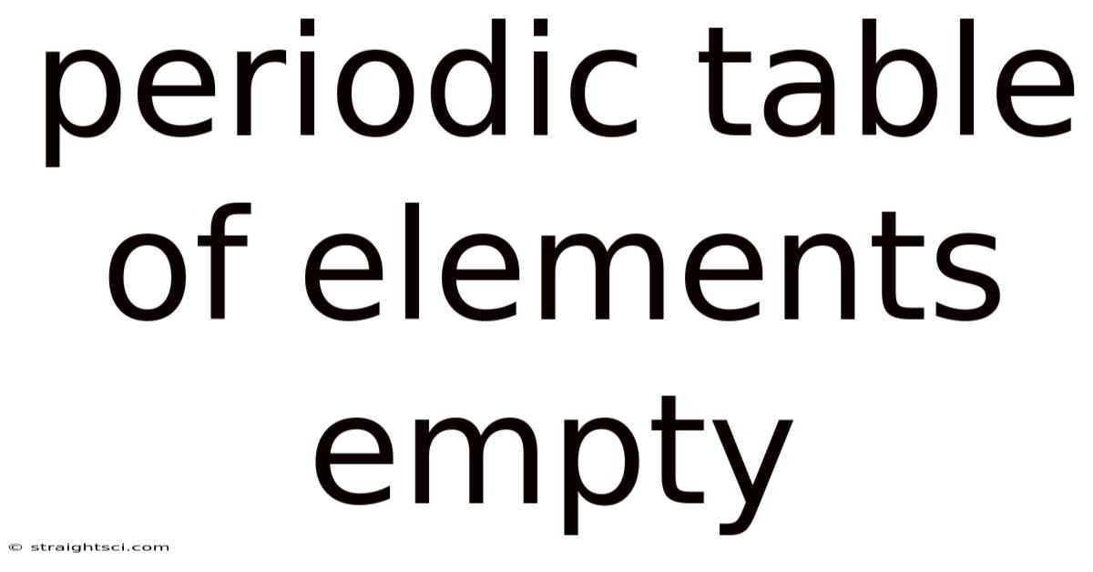 Periodic Table Of Elements Empty