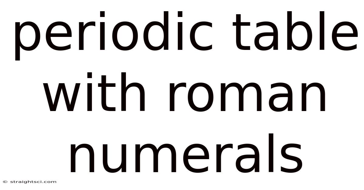 Periodic Table With Roman Numerals