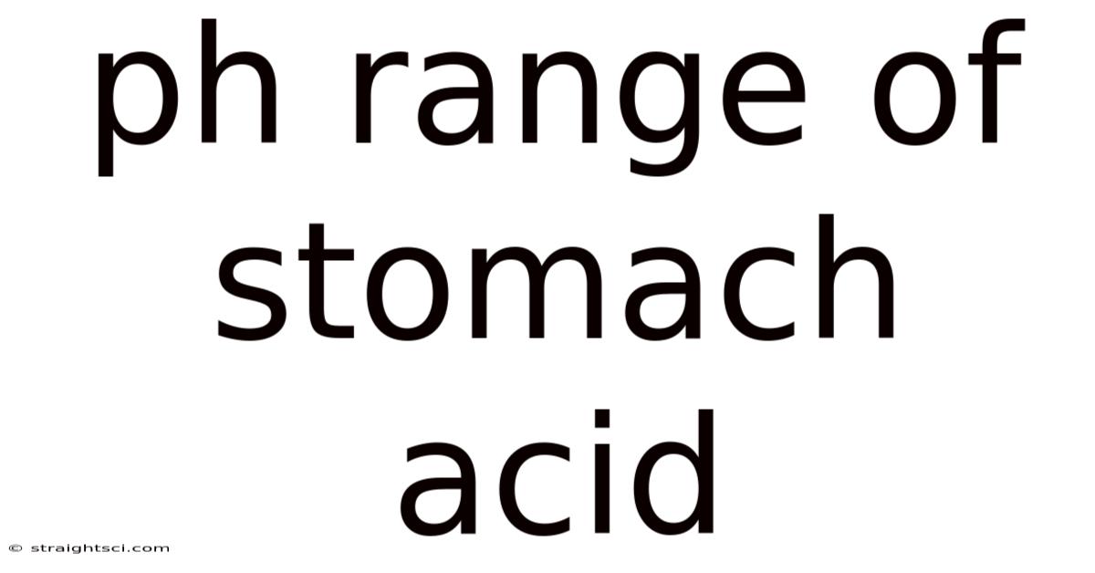 Ph Range Of Stomach Acid