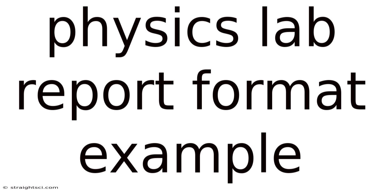 Physics Lab Report Format Example