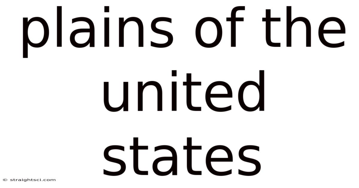 Plains Of The United States