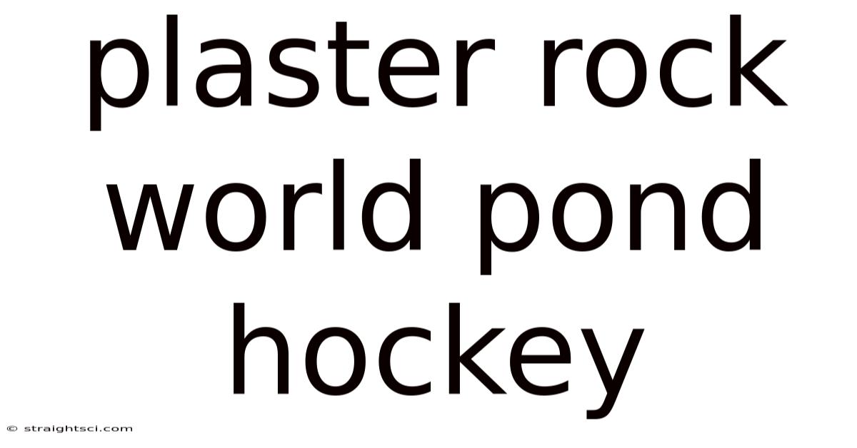 Plaster Rock World Pond Hockey