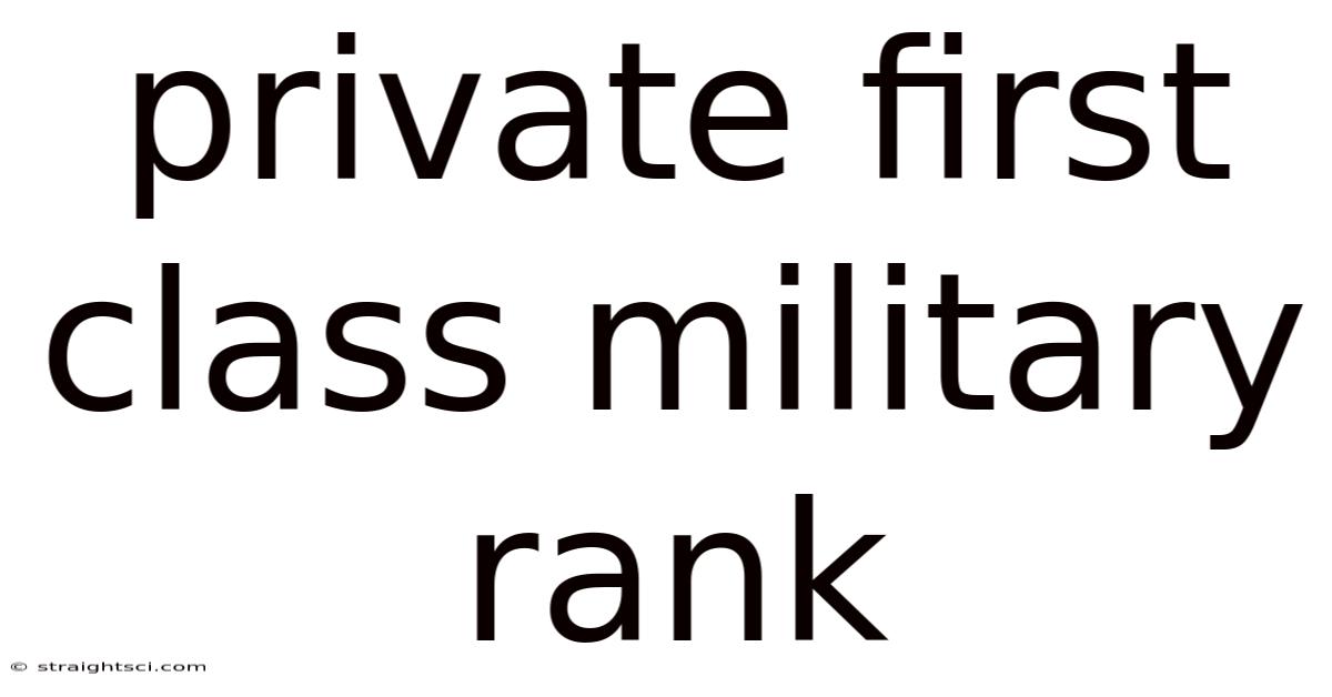 Private First Class Military Rank
