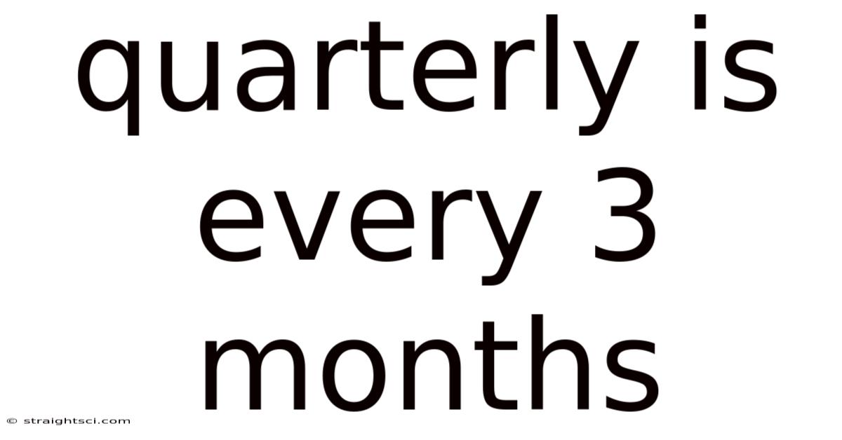 Quarterly Is Every 3 Months
