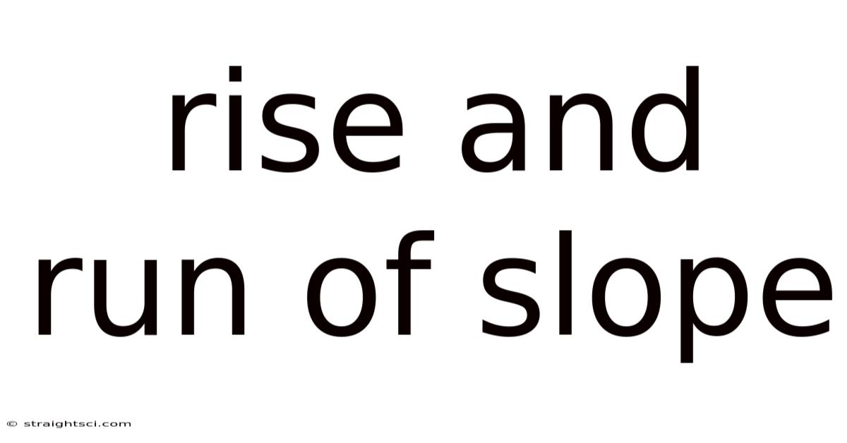 Rise And Run Of Slope