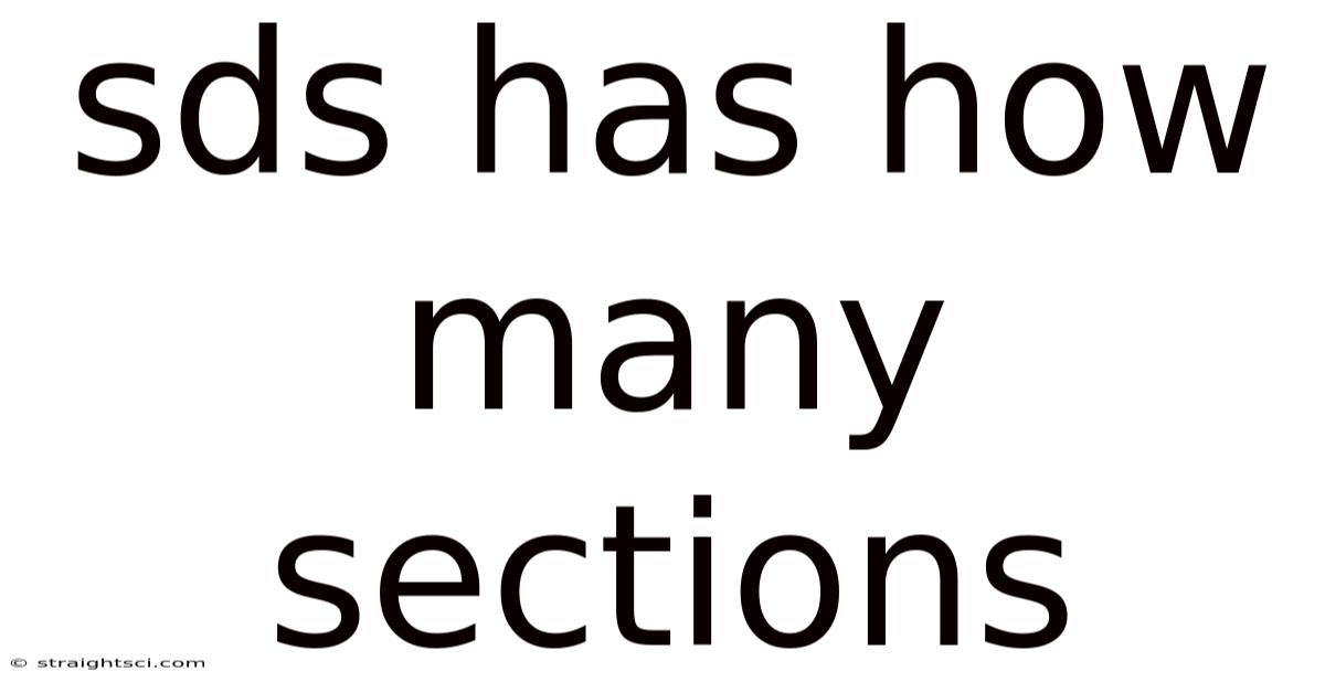 Sds Has How Many Sections
