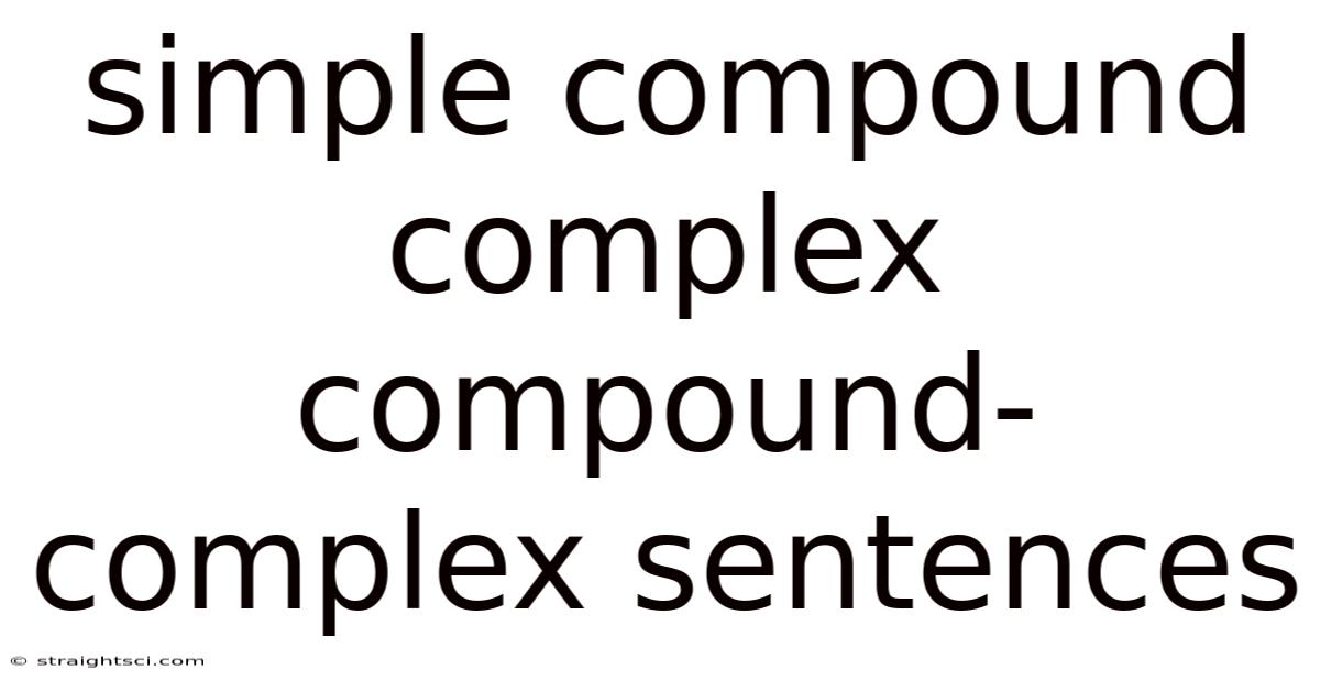Simple Compound Complex Compound-complex Sentences