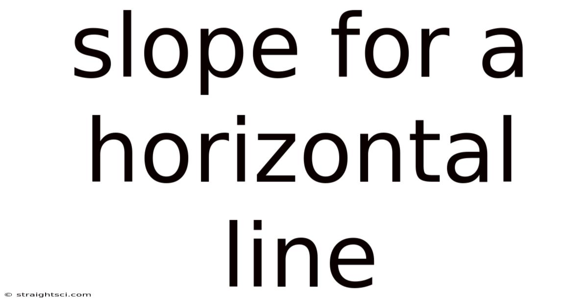 Slope For A Horizontal Line