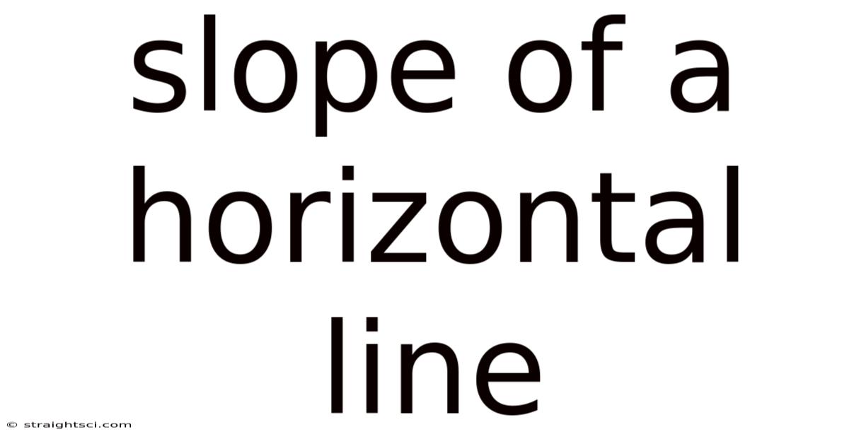 Slope Of A Horizontal Line