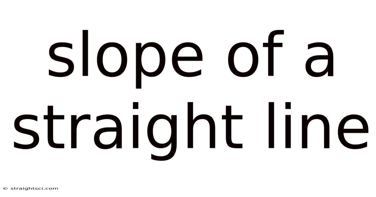 Slope Of A Straight Line