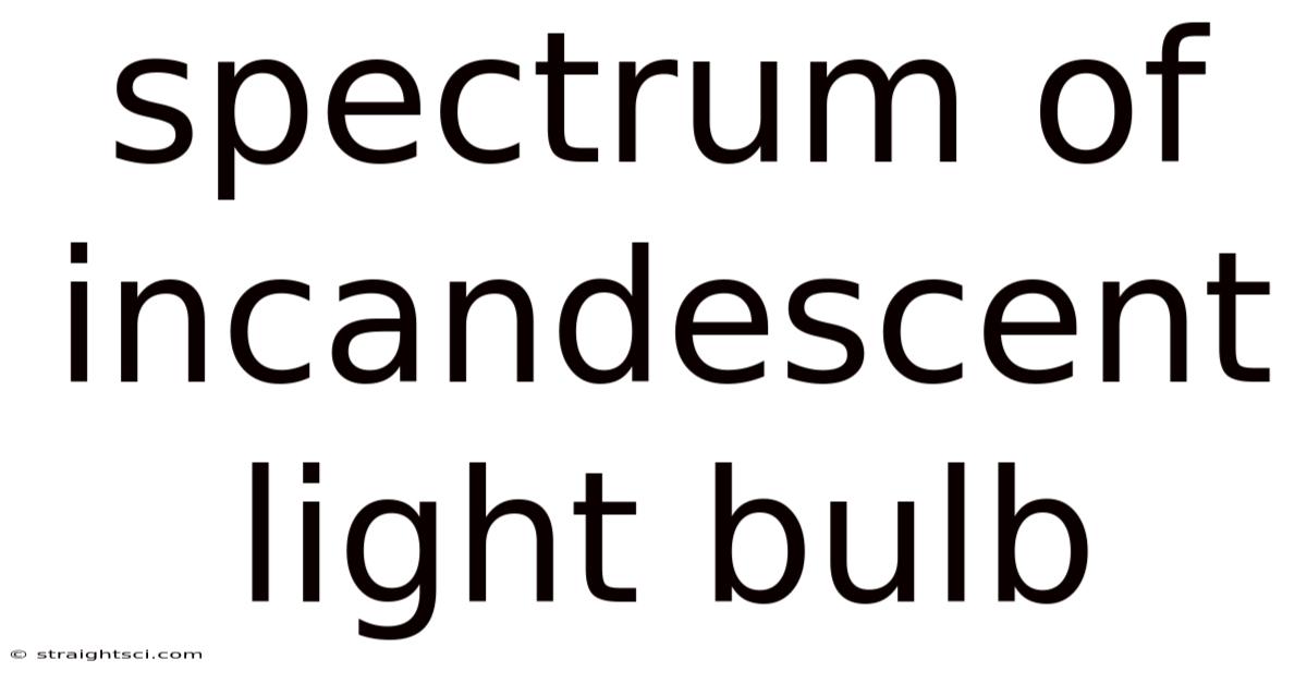 Spectrum Of Incandescent Light Bulb