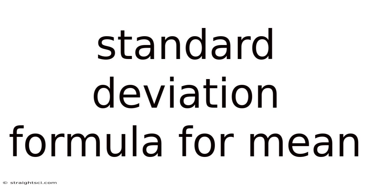 Standard Deviation Formula For Mean