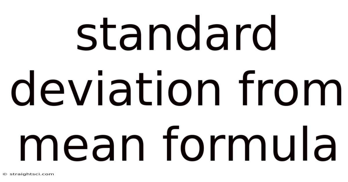 Standard Deviation From Mean Formula