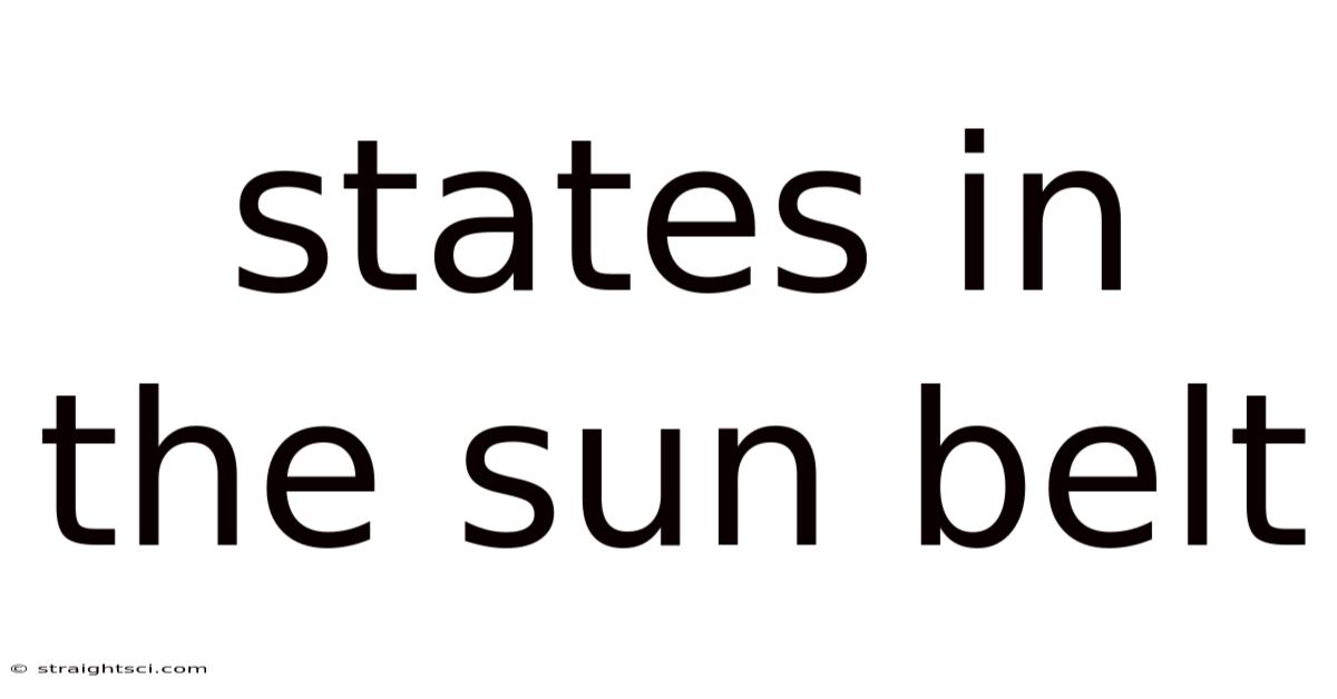 States In The Sun Belt