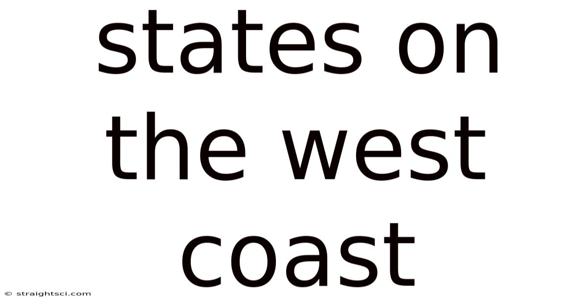 States On The West Coast