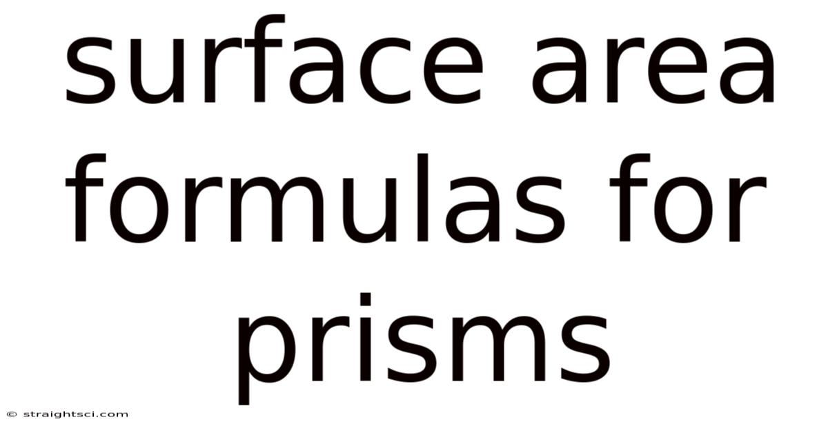 Surface Area Formulas For Prisms
