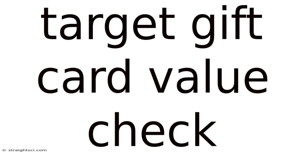 Target Gift Card Value Check
