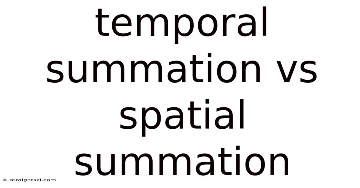 Temporal Summation Vs Spatial Summation