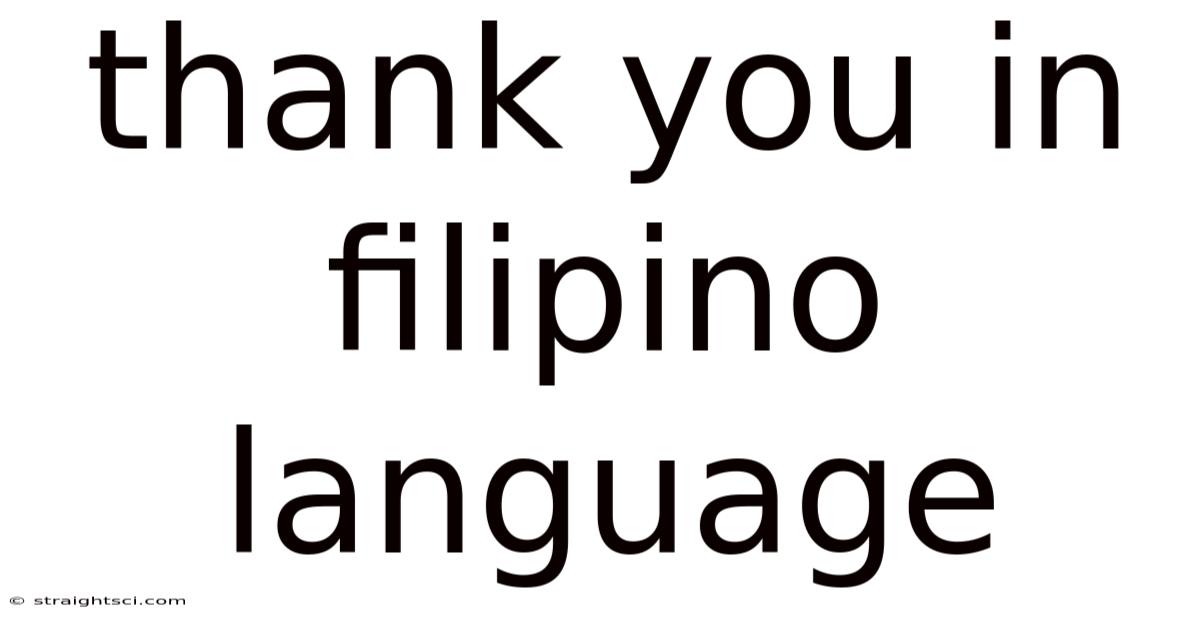Thank You In Filipino Language